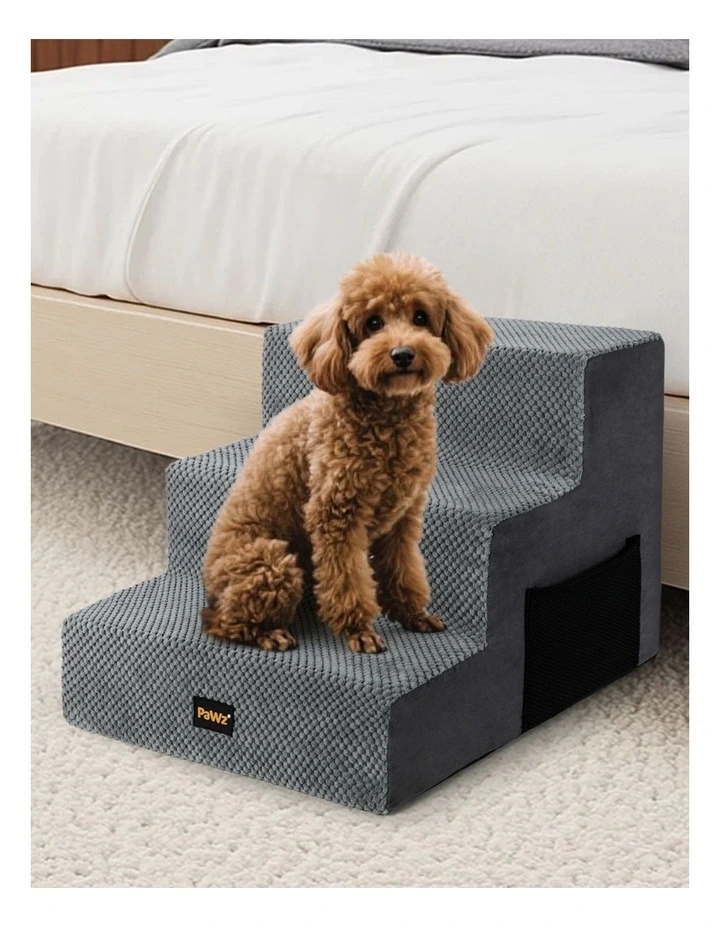 3 Steps Pet Stairs in Grey image 2