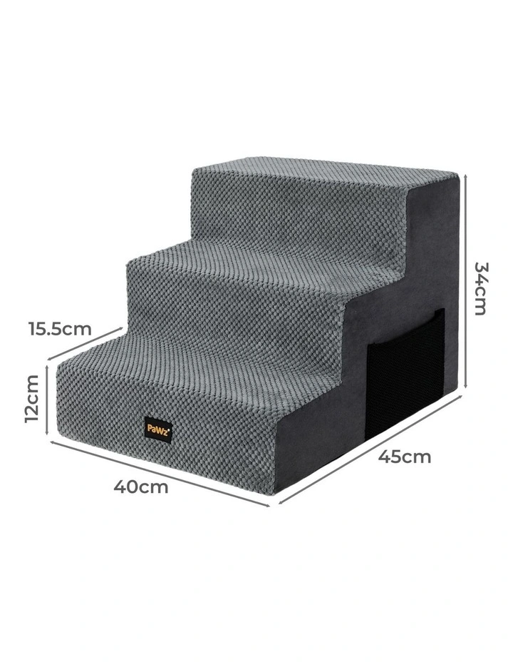 3 Steps Pet Stairs in Grey image 3