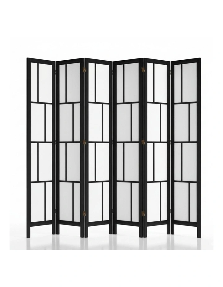 Room Divider 6 Panel in Black image 1