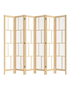 Wooden Room Divider 6 Panel in Natural