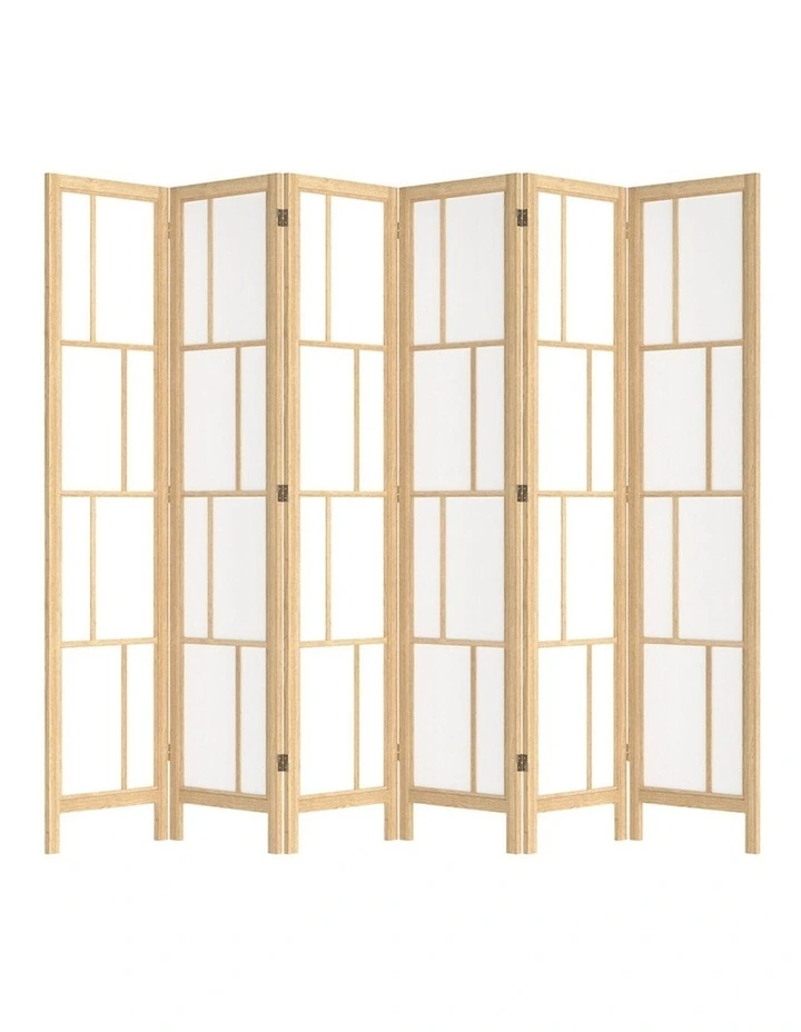 Wooden Room Divider 6 Panel in Natural image 1