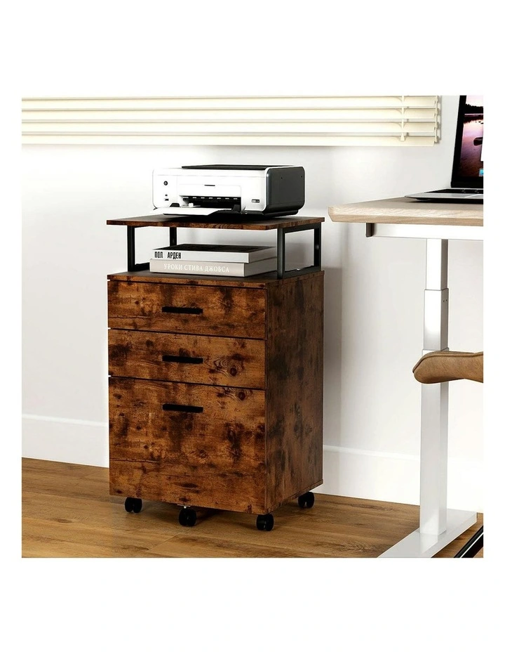 Mobile File Cabinet in Brown image 7