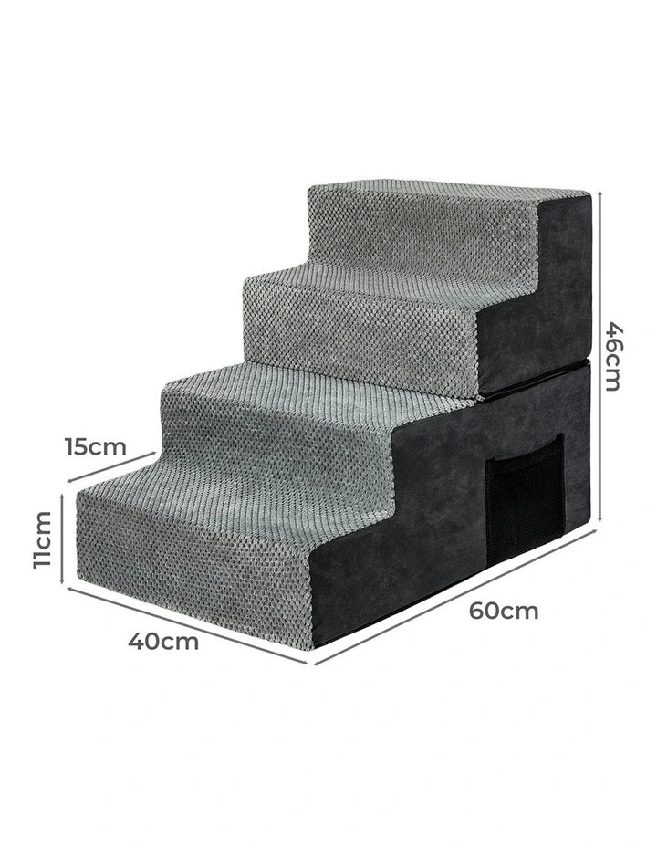Pawz 4 Steps Pet Stairs for Bed Sofa High Density Foam Dog Ramp Non-Slip Ladder image 3