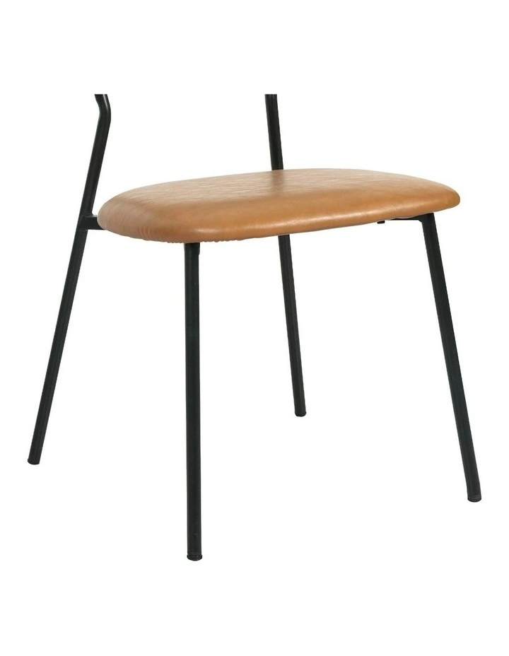 PU Leather Padded Seat Kitchen Lounge 2x Dining Chairs in Brown image 4