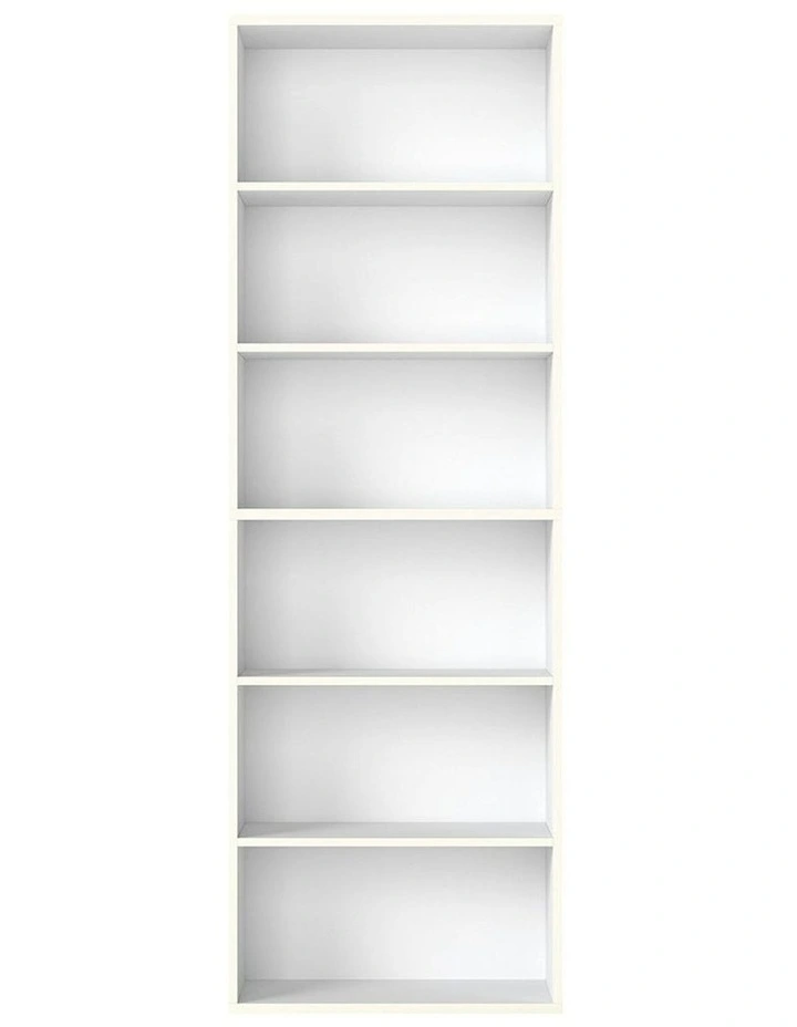 Slim 6 Tier Bookshelf Narrow Bookcase Storage Shelf Organizer Unit in White image 2