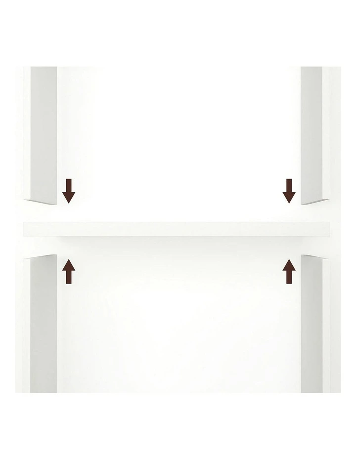 Slim 6 Tier Bookshelf Narrow Bookcase Storage Shelf Organizer Unit in White image 4