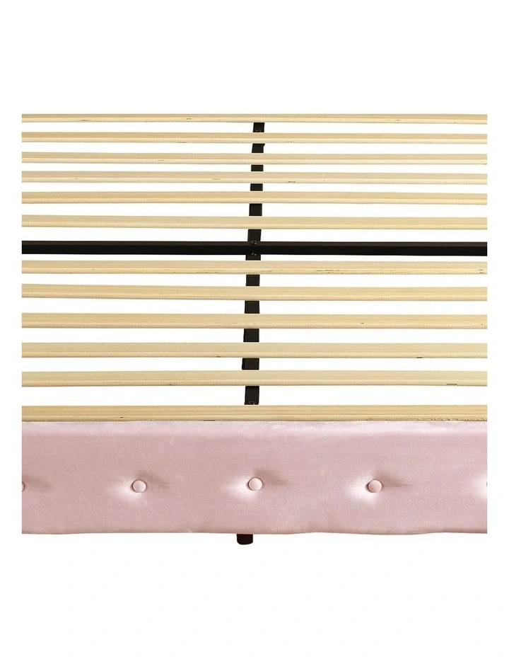 King Floating Bed Frame With RGB LED Light Headboard USB Charge in Pink image 6