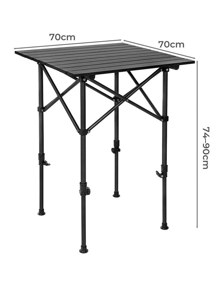 Folding Aluminum Portable Picnic BBQ Desk Camping Table 70cm in Black image 3