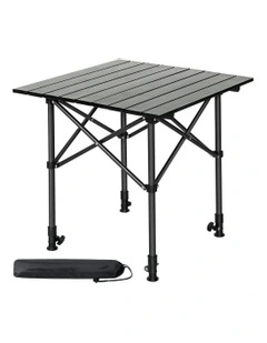 Folding Aluminum Portable Picnic BBQ Desk Camping Table 52cm in Black