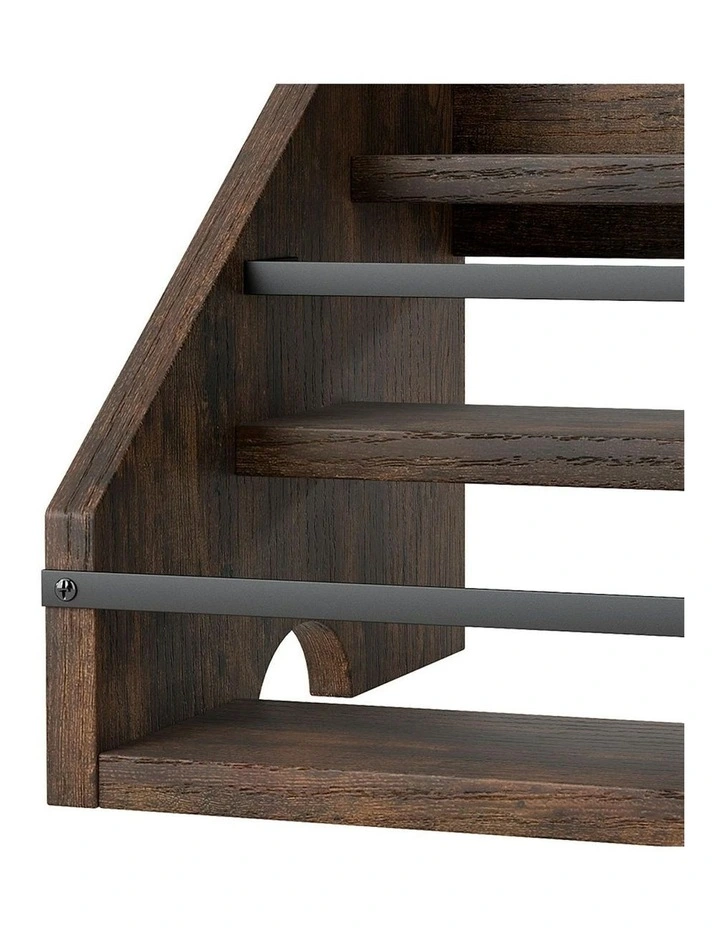 Counter Top Wine Rack Storage Liquor Bottle Display Shelf Wooden Holders in Brown image 5