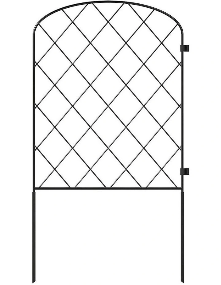 Steel Garden Border Fencer 10 Pcs in Black image 2