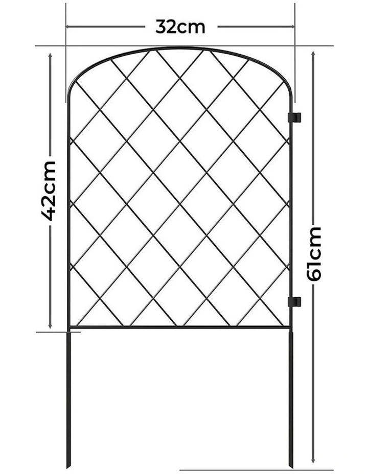 Steel Garden Border Fencer 10 Pcs in Black image 3