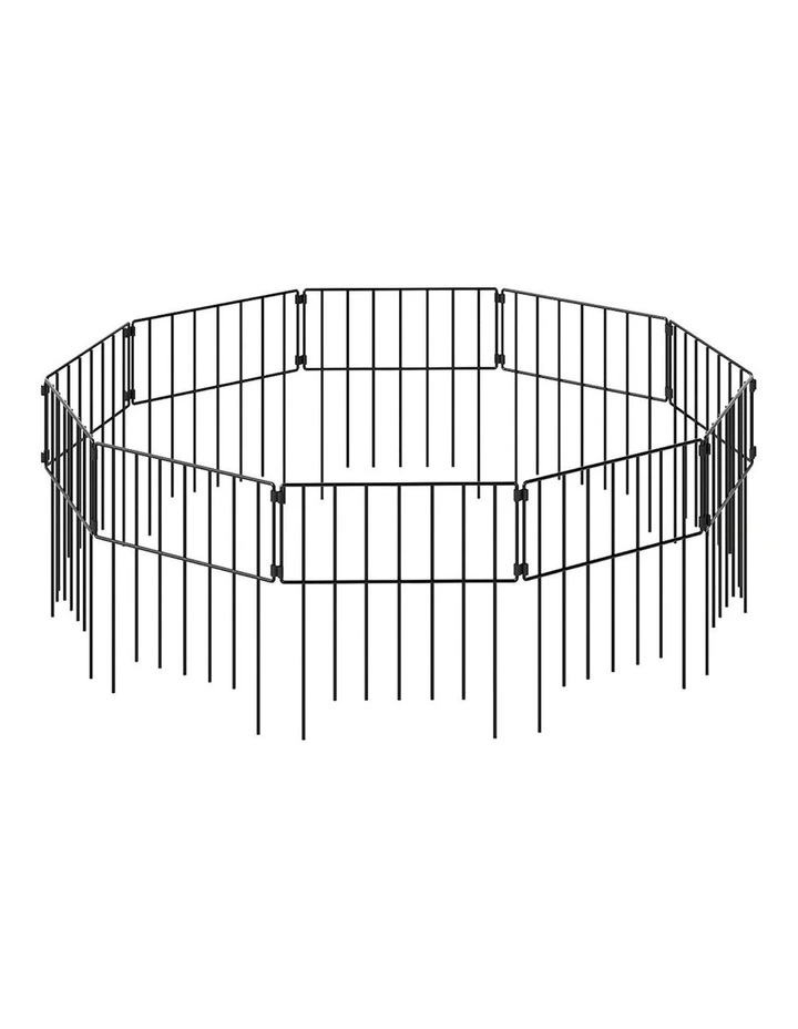 Metal Garden Border Fence 10 Pieces in Black image 1