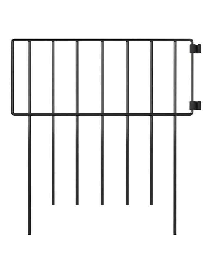 Metal Garden Border Fence 10 Pieces in Black image 2