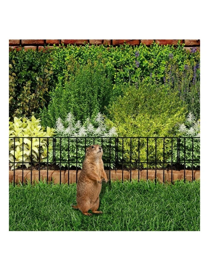 Metal Garden Border Fence 10 Pieces in Black image 6