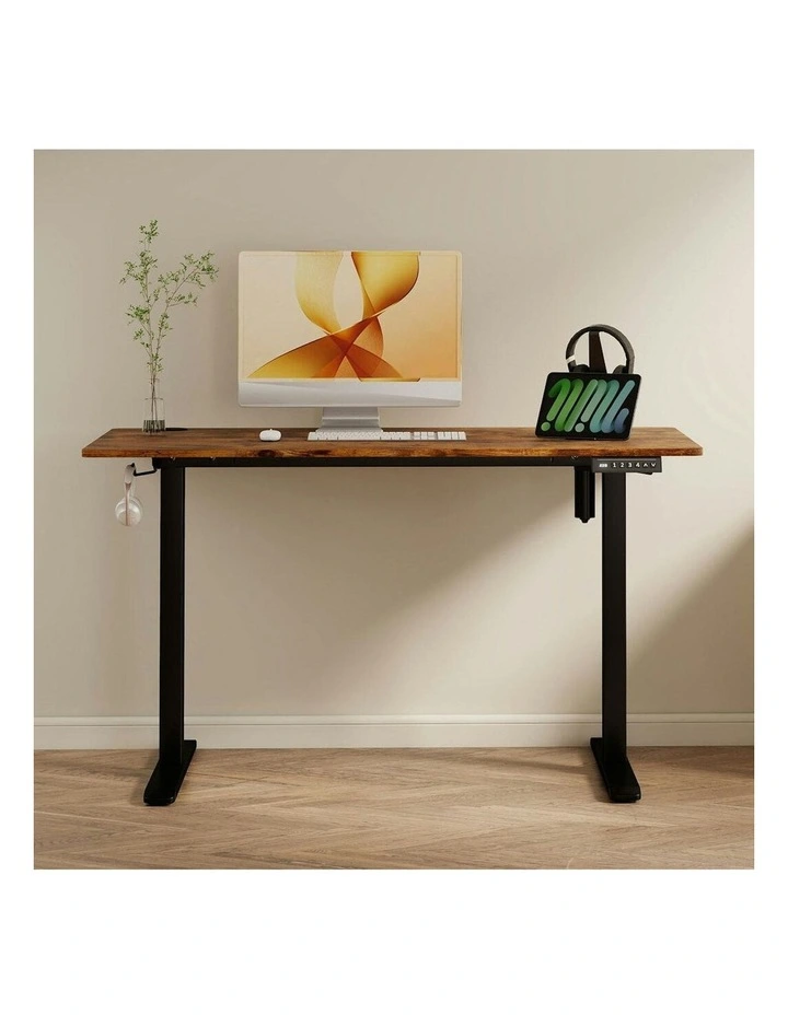 Height Adjustable Gaming Electric Standing Desk 120cm in Vintage Oak image 7