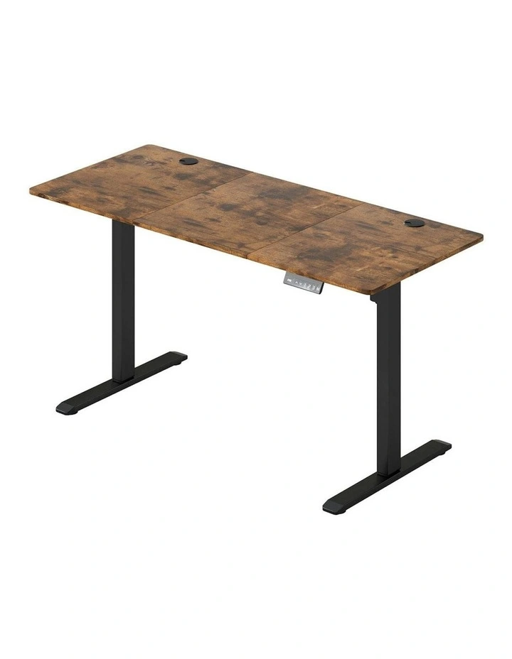 Height Adjustable Gaming Electric Standing Desk 140cm in Vintage Oak image 1