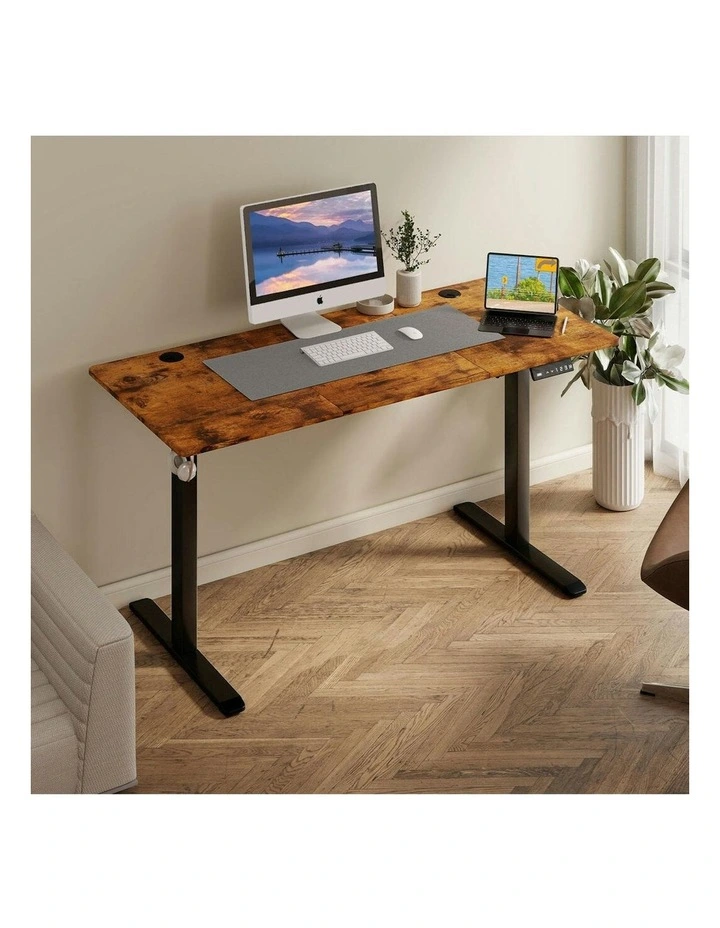 Height Adjustable Gaming Electric Standing Desk 140cm in Vintage Oak image 7