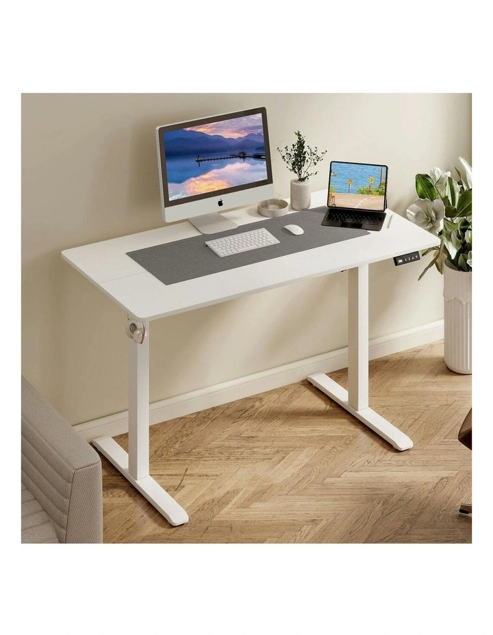Height Adjustable Gaming Electric Standing Desk 110cm in White image 7