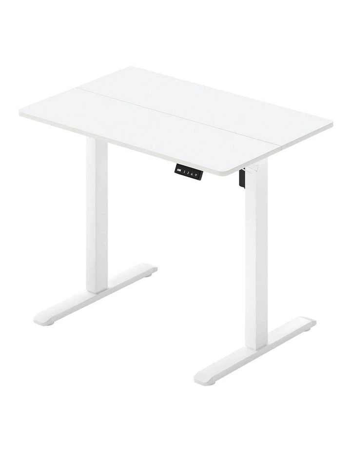 Height Adjustable Gaming Electric Standing Desk 80cm in White image 1