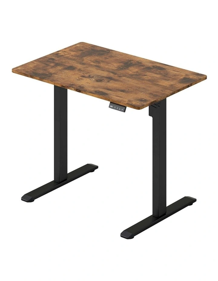Height Adjustable Gaming Desk Home Office Electric Standing Desk 90cm in Brown image 1