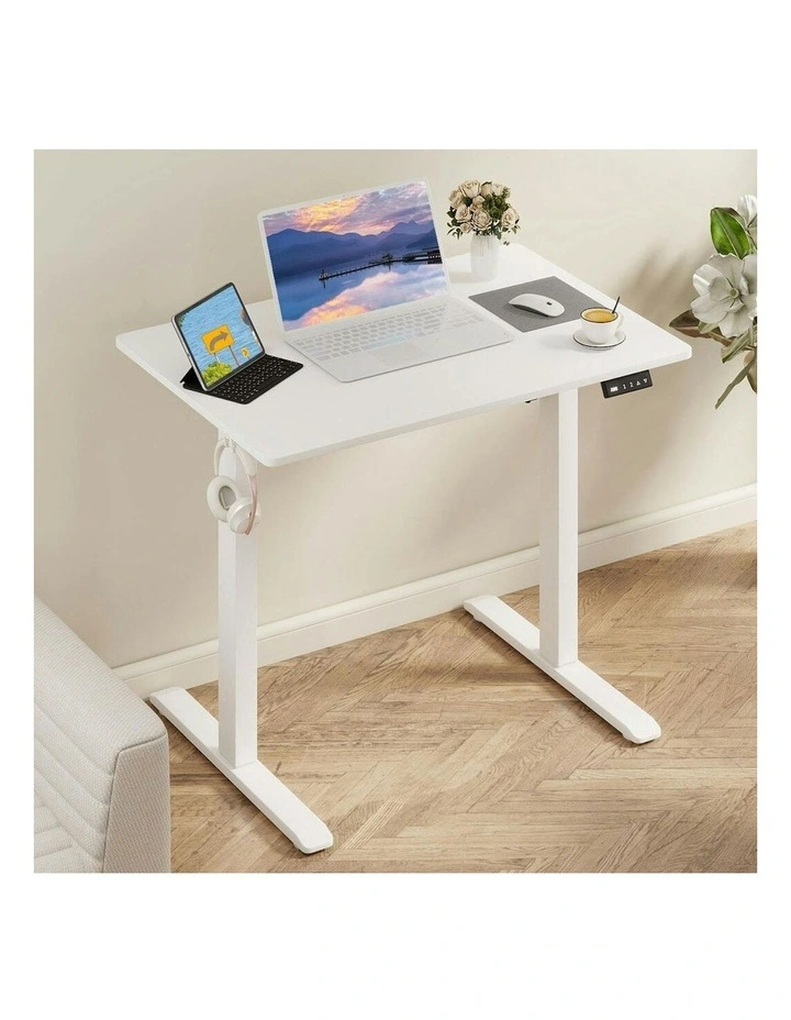 Height Adjustable Gaming Electric Standing Desk 90cm in White image 7