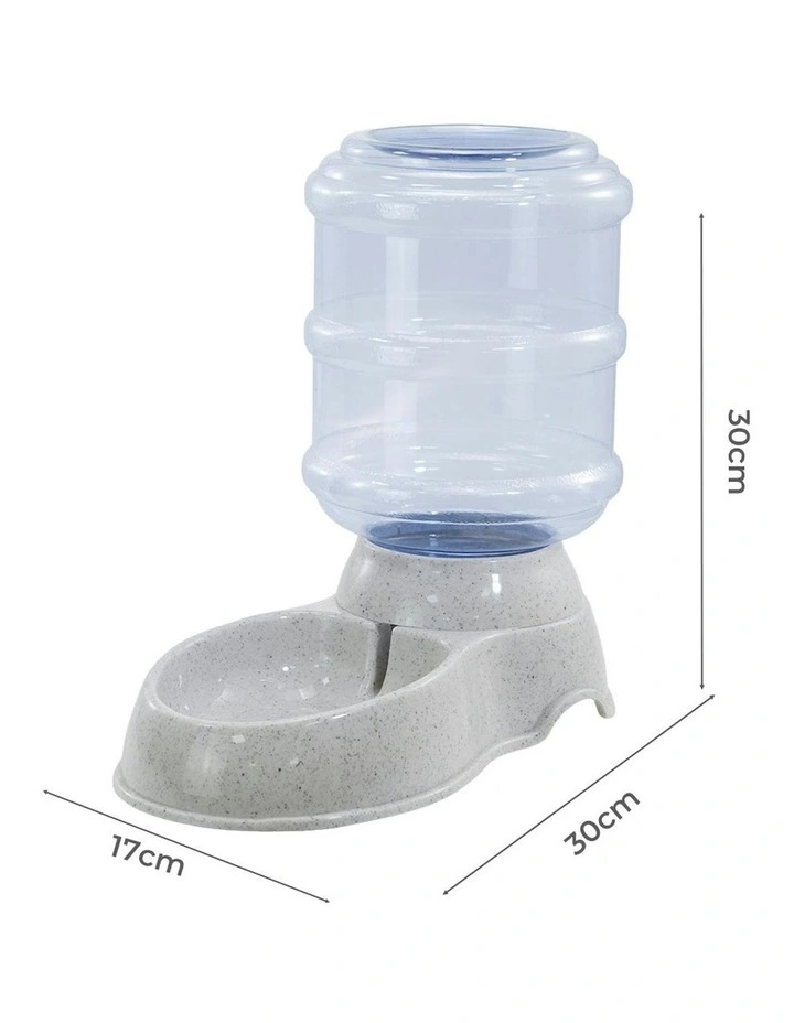 Gravity Food Waterer Pet Feeder & Water Dispenser Set 3.5L in Grey image 3