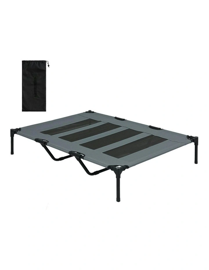 Heavy Duty Outdoor Cooling Portable Elevated Pet Bed in Black image 1