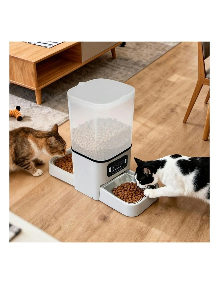 Double Camera Smart Wifi App Food Dispenser Automatic Pet Feeder 6L in White image 7