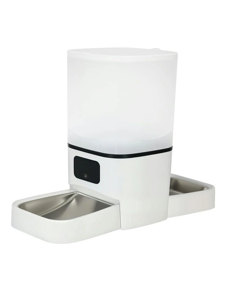 Automatic Pet Feeder Double Bowl Smart Food Dispenser Timer 6L in White image 1
