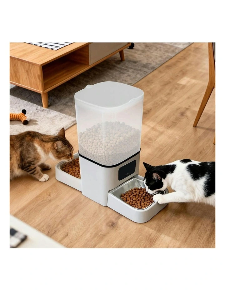 Automatic Pet Feeder Double Bowl Smart Food Dispenser Timer 6L in White image 7