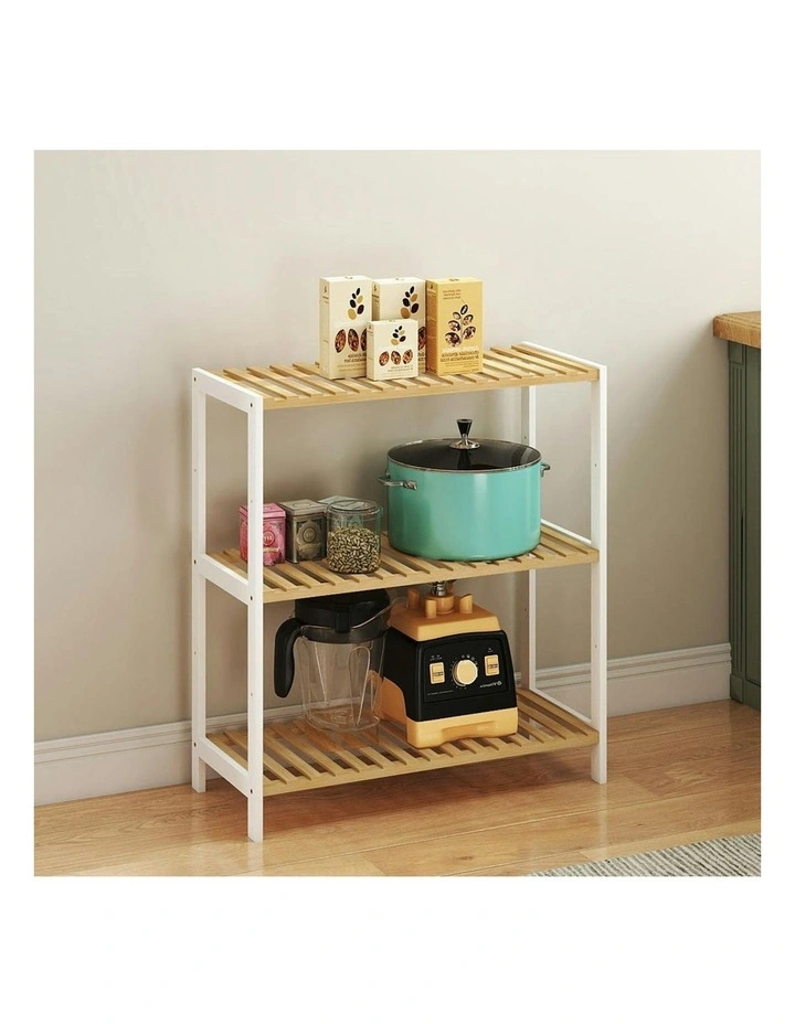 3 Tier Bamboo Storage Rack 66cm in Multi image 7