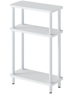 Side Table Bedside Table 3Tier in White