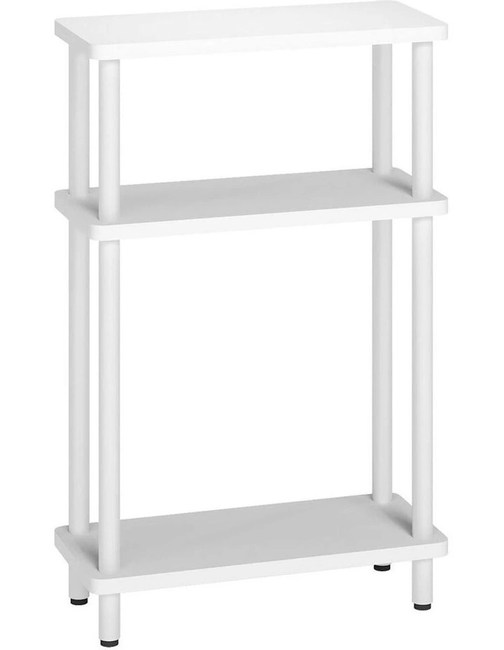 Side Table Bedside Table 3Tier in White image 2