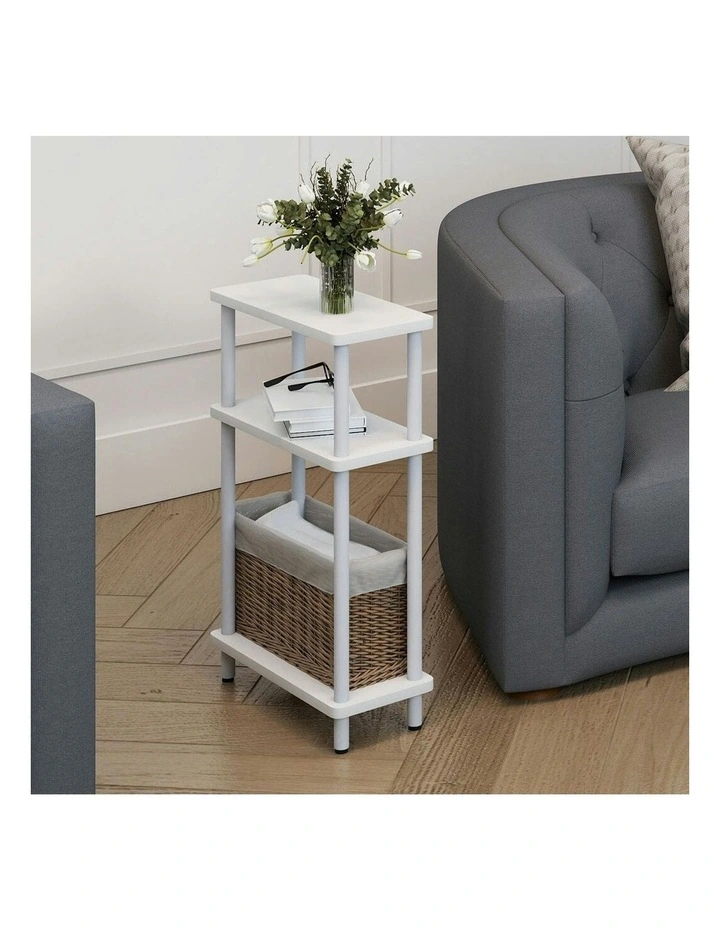 Side Table Bedside Table 3Tier in White image 7