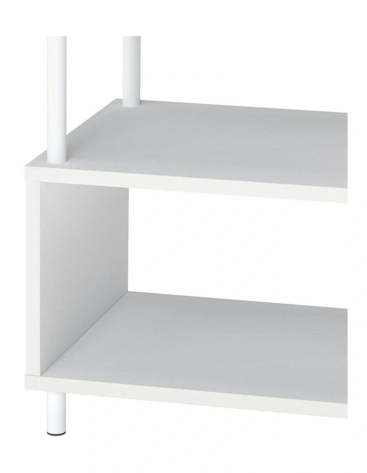End Living Room Bedside Table 3Tier Storage in White image 6