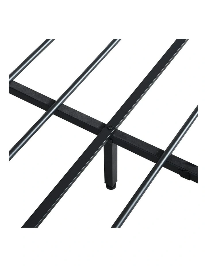 Headboard Shelf Industrial RGB Light LED Charging Bed Frame Storage King in Brown image 4