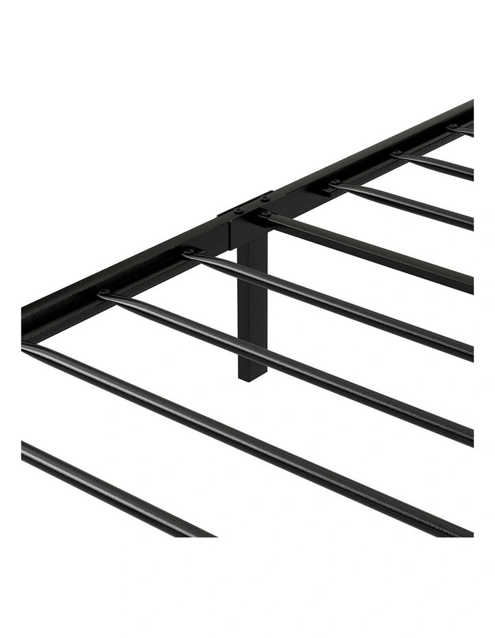 Headboard Industrial RGB Light LED Charging Bed Frame Storage Single in Brown image 4