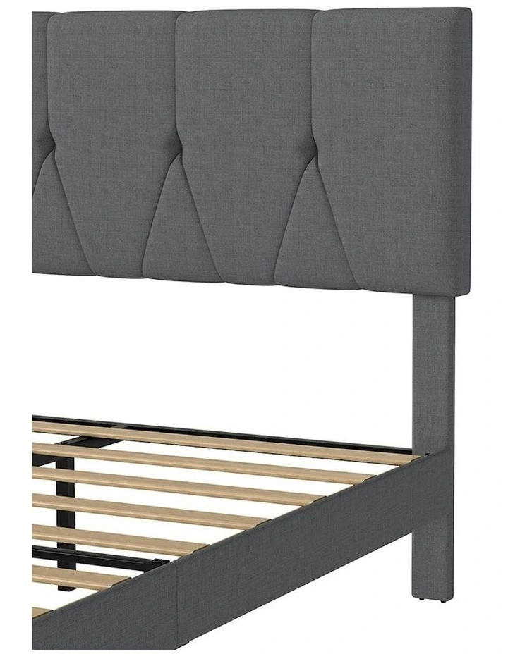 Upholstered Soft Headboard Bed Frame Double Size in Dark Grey image 4