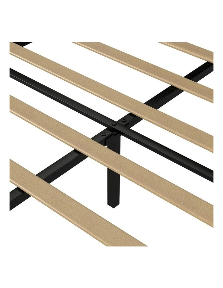 Upholstered Soft Headboard Bed Frame Queen Size in Dark Grey image 5