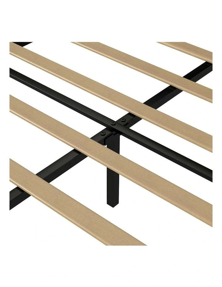 Sturdy Base Upholstered Soft Headboard Mattress Bed Frame Double in Grey image 5