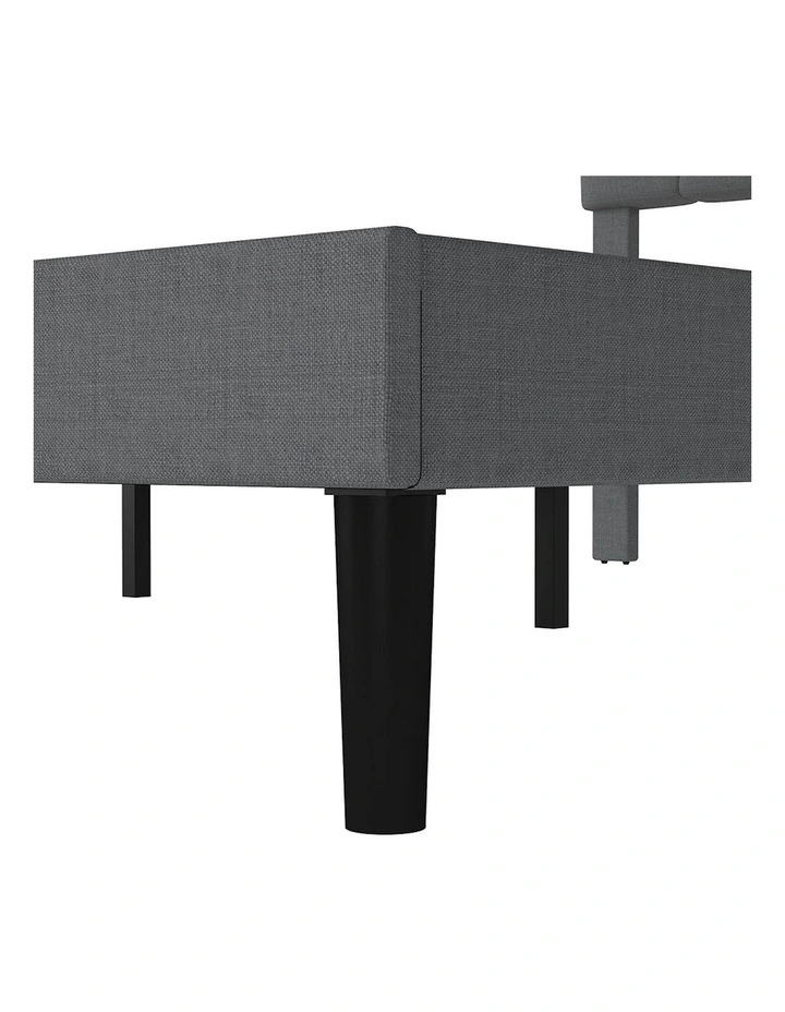 Sturdy Base Upholstered Soft Headboard Mattress Bed Frame Double in Grey image 6