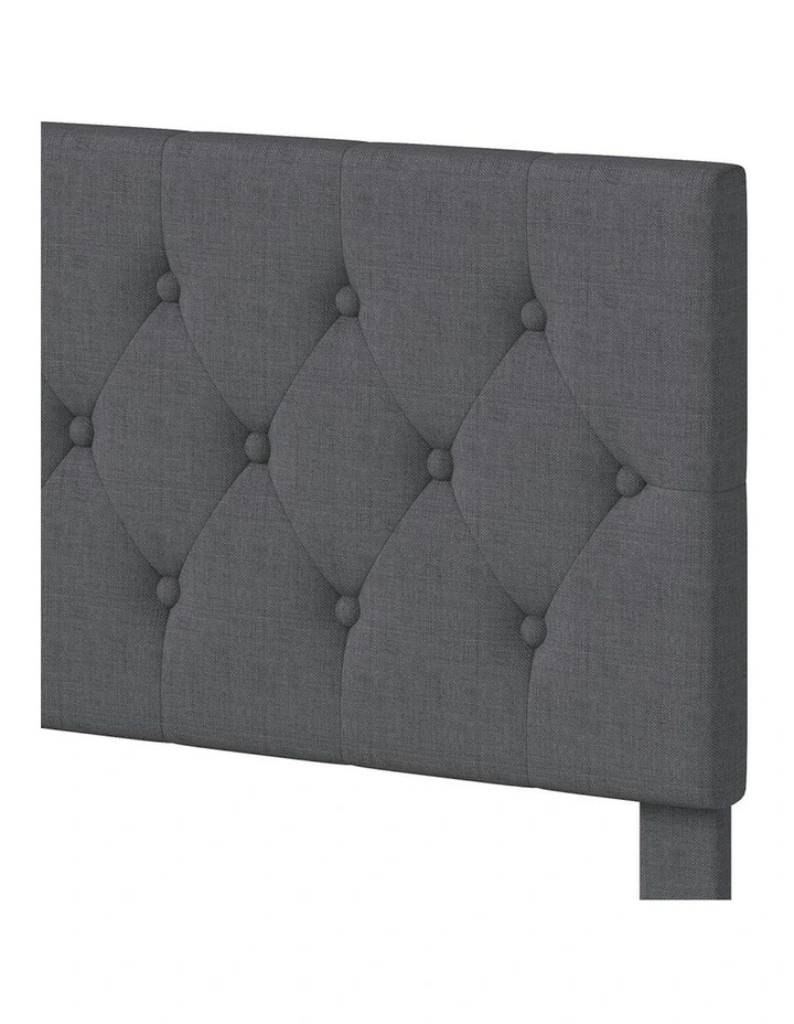 Upholstered Headboard Mattress Base Bed Frame Double in Dark Grey image 4