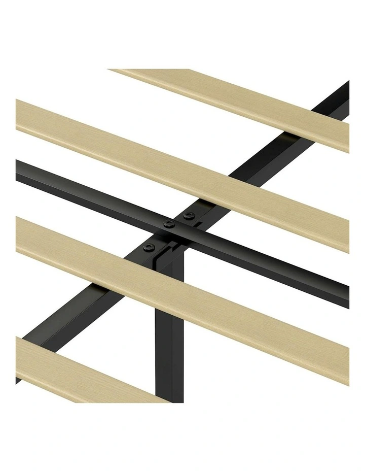 Upholstered Headboard Mattress Base Bed Frame Double in Dark Grey image 6