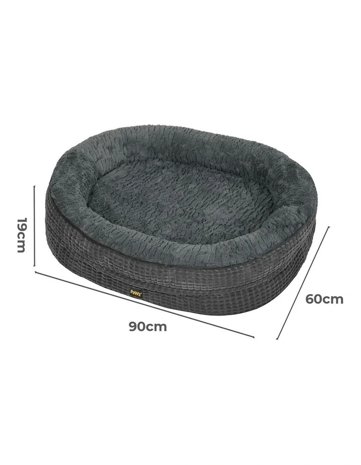 Orthopedic Plush Soft Washable Cosy Cushion Dog Bed L Size in Grey image 3