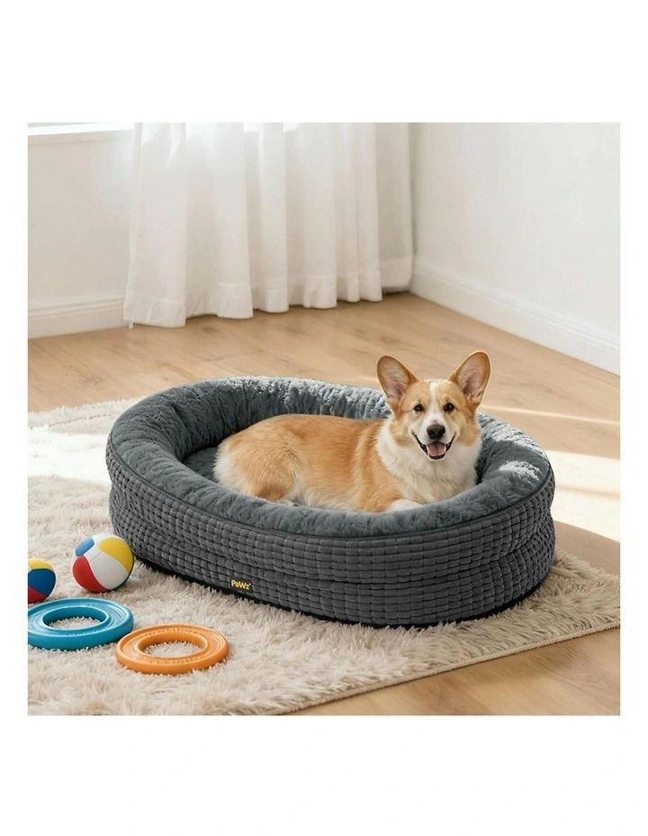 Orthopedic Plush Soft Washable Cosy Cushion Dog Bed L Size in Grey image 7