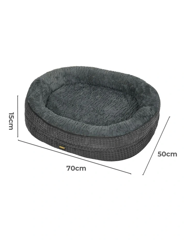 Orthopedic Plush Soft Washable Cosy Cushion Dog Bed M Size in Grey image 3