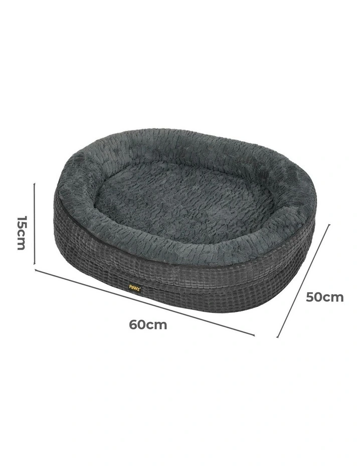 Orthopedic Plush Dog Bed Soft Washable Pet Bed Cosy Cushion S Size in Grey image 3