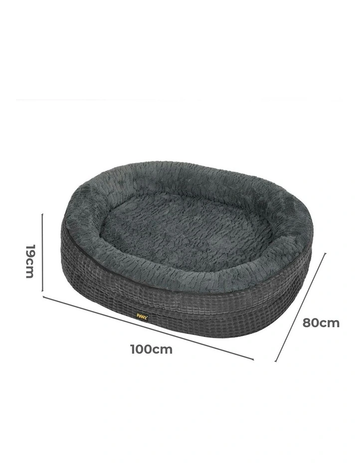 Orthopedic Plush Dog Bed Soft Washable Pet Bed Cosy Cushion XL Size in Grey image 3