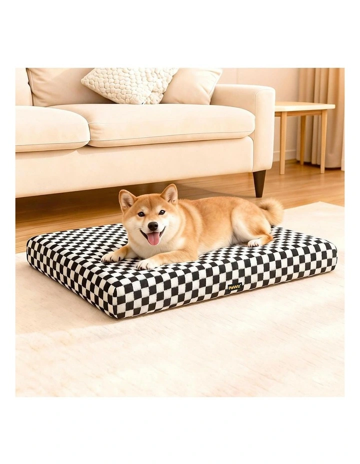 Orthopedic Bed Memory Foam Mattress Square Checkerboard Pet Mat M in Black image 7